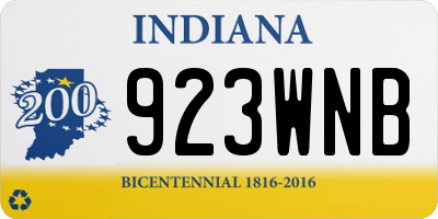 IN license plate 923WNB