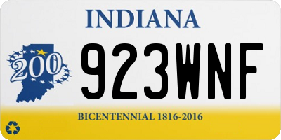 IN license plate 923WNF