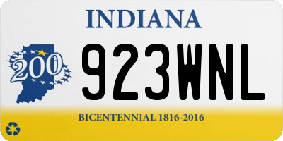 IN license plate 923WNL