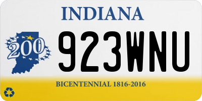 IN license plate 923WNU