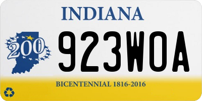 IN license plate 923WOA