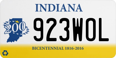 IN license plate 923WOL