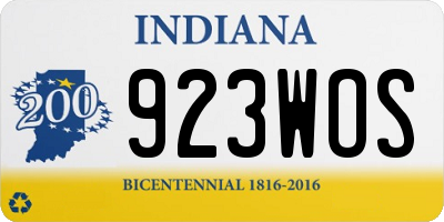 IN license plate 923WOS