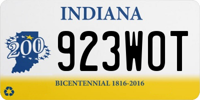 IN license plate 923WOT