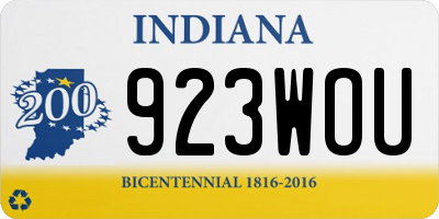 IN license plate 923WOU