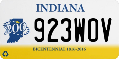IN license plate 923WOV