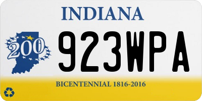 IN license plate 923WPA