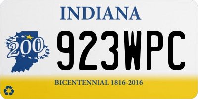 IN license plate 923WPC
