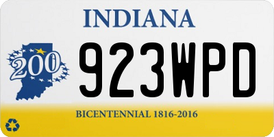 IN license plate 923WPD