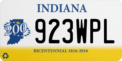 IN license plate 923WPL
