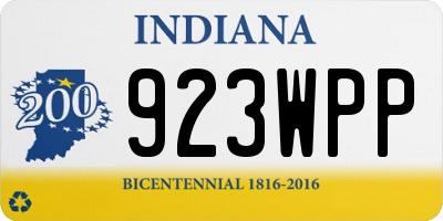 IN license plate 923WPP