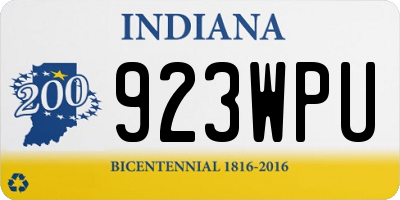 IN license plate 923WPU