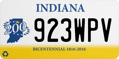 IN license plate 923WPV