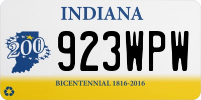 IN license plate 923WPW