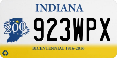 IN license plate 923WPX