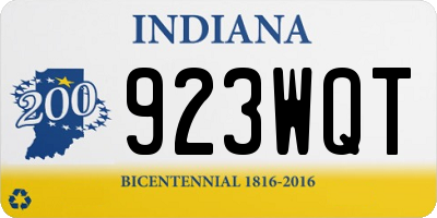 IN license plate 923WQT