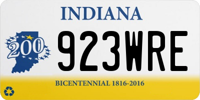 IN license plate 923WRE