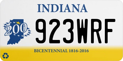 IN license plate 923WRF