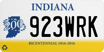 IN license plate 923WRK