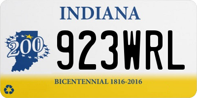 IN license plate 923WRL