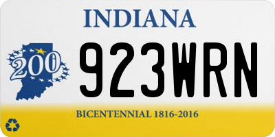 IN license plate 923WRN