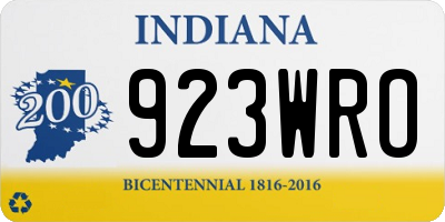 IN license plate 923WRO