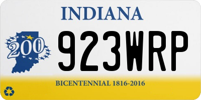 IN license plate 923WRP