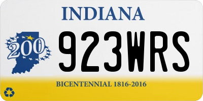IN license plate 923WRS