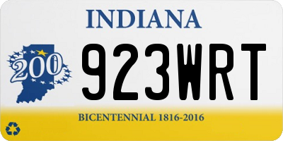 IN license plate 923WRT