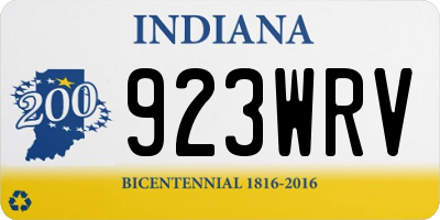 IN license plate 923WRV