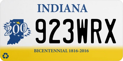 IN license plate 923WRX