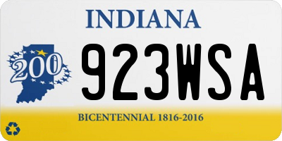 IN license plate 923WSA