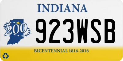 IN license plate 923WSB