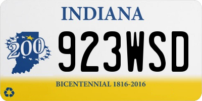 IN license plate 923WSD