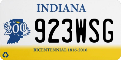 IN license plate 923WSG