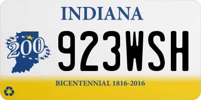 IN license plate 923WSH