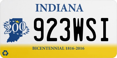 IN license plate 923WSI