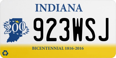 IN license plate 923WSJ