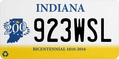 IN license plate 923WSL