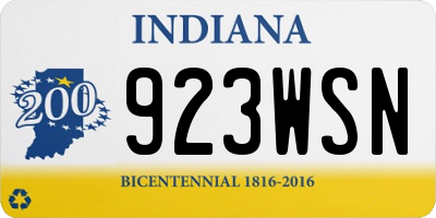 IN license plate 923WSN