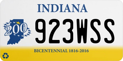 IN license plate 923WSS