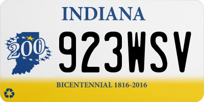 IN license plate 923WSV