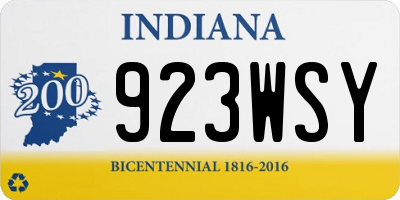 IN license plate 923WSY