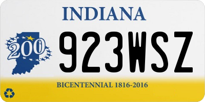 IN license plate 923WSZ