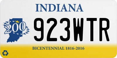 IN license plate 923WTR