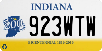 IN license plate 923WTW
