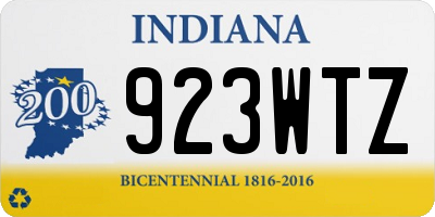 IN license plate 923WTZ