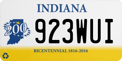 IN license plate 923WUI