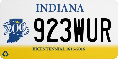 IN license plate 923WUR