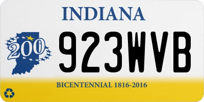 IN license plate 923WVB